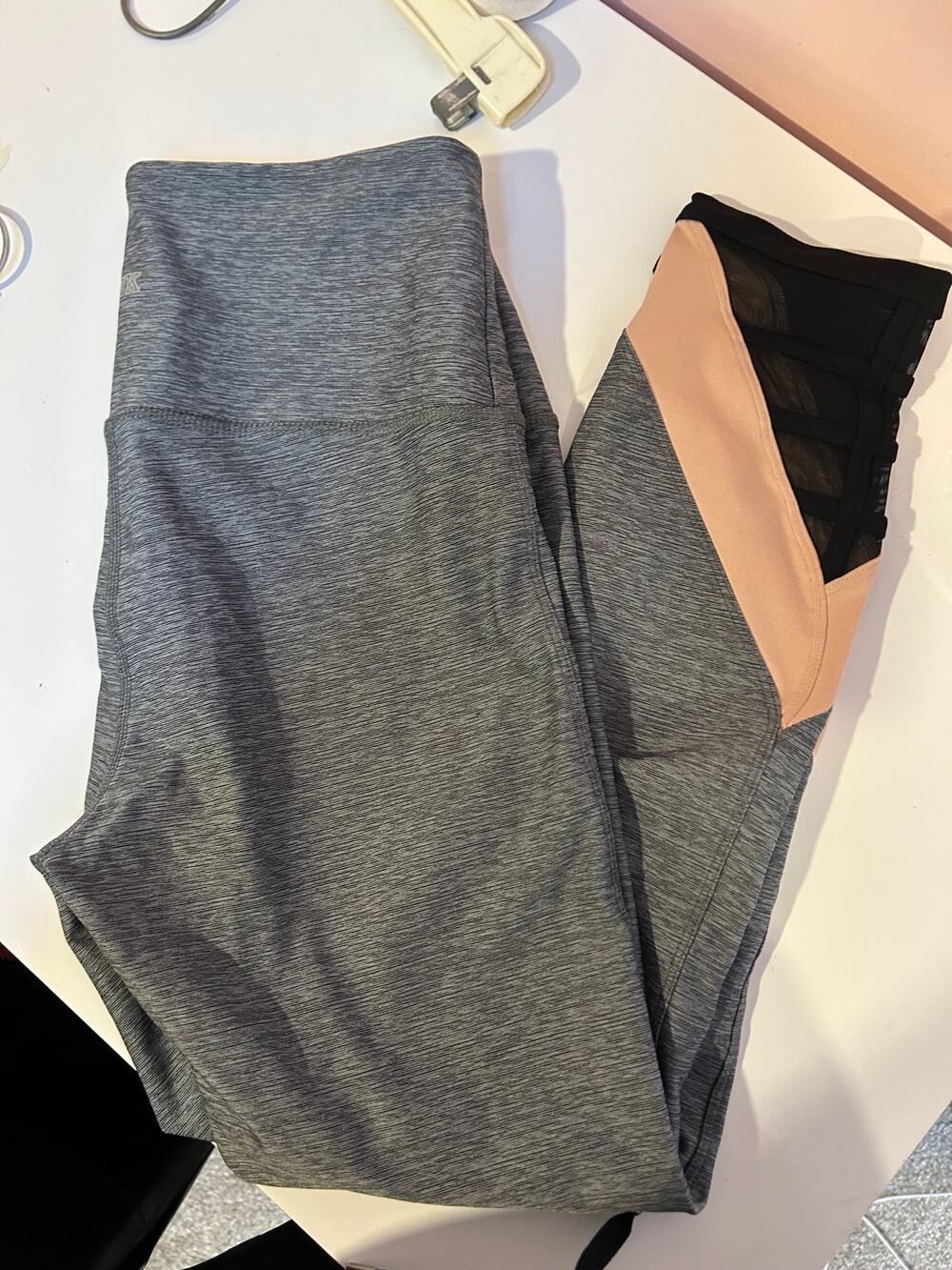 Pink Ultimate Gray & Black/Beige Leggings *Size S*